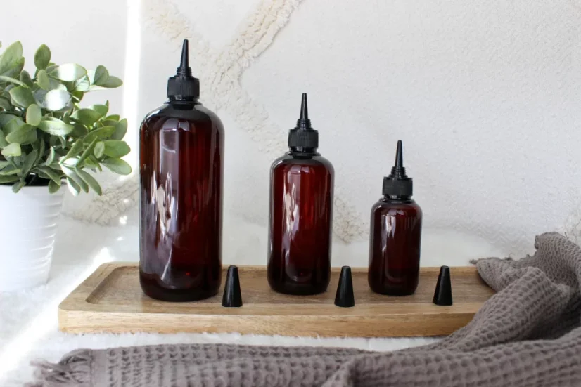 Hnědá lahvička s twist uzávěrem a víčkem - objem 100/250/500 ml - Velikost: 250 ml