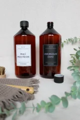 Hnědá láhev s pojistným uzávěrem - objem 1000 ml
