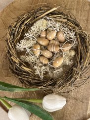 Dřevěná závěsná mini vajíčka - přírodní