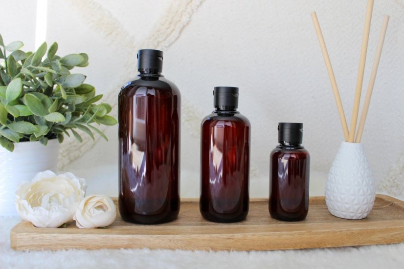 Hnědá lahvička s otevíracím víčkem - objem 100/250/500ml - Velikost: 100 ml
