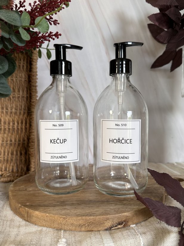 Čirá skleněná láhev na sirup - objem 250/500 ml