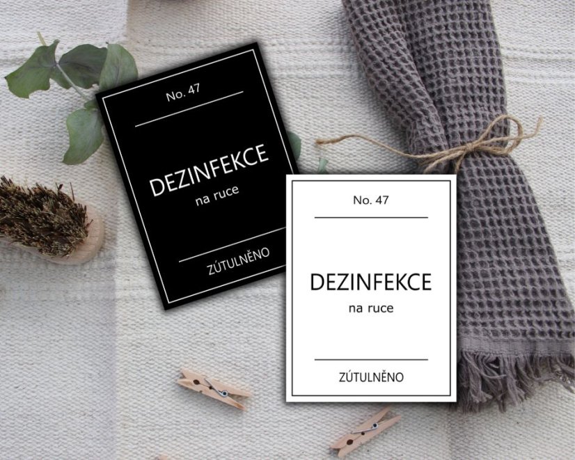 Dezinfekce - na ruce - doprodej - Barva: Černá, Velikost: 6 cm x 8 cm