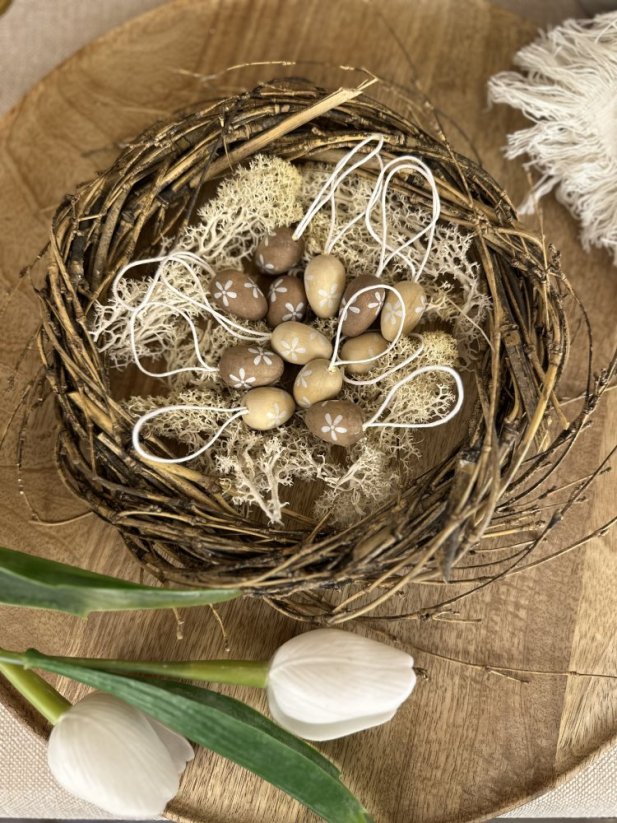 Dřevěná závěsná mini vajíčka - mix