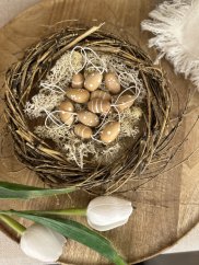 Dřevěná závěsná mini vajíčka - přírodní