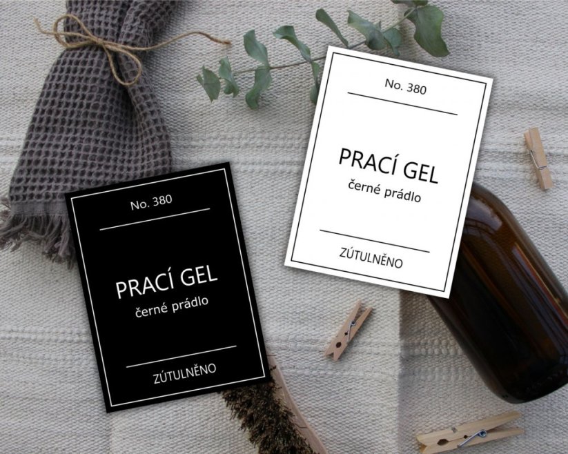 Prací gel - černé prádlo - doprodej - Barva: Černá, Velikost: 4,5 cm x 6 cm