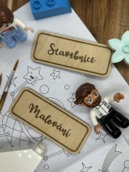 Dřevěný štítek s vlastním textem - velký