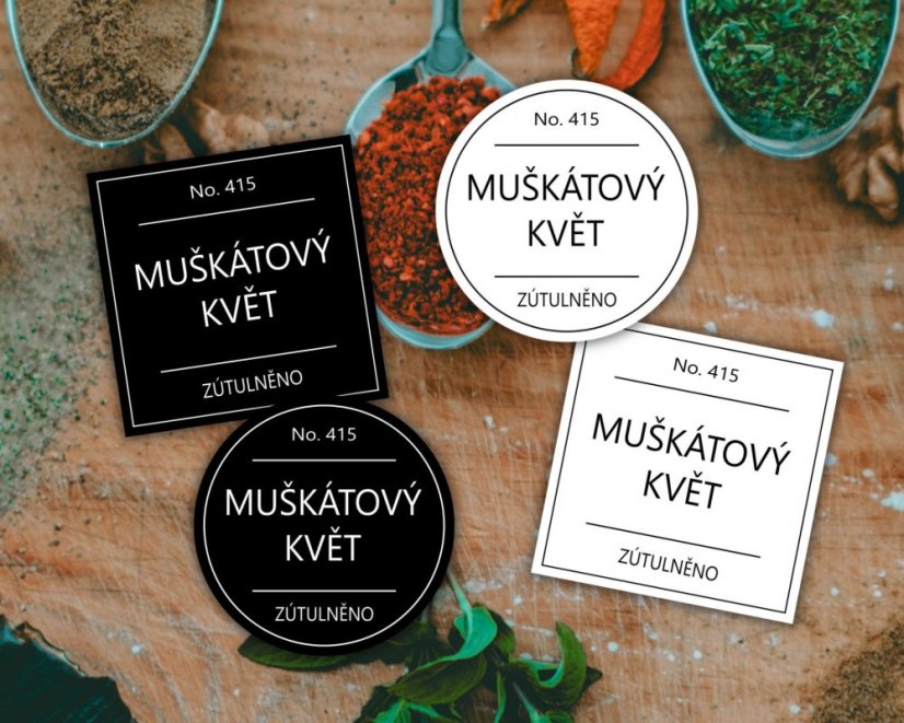 Muškátový květ - doprodej - Barva: Černá, Druh: Kulatá