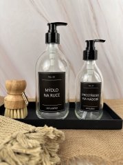 Čirá skleněná lahvička s pumpičkou - objem 250/500 ml