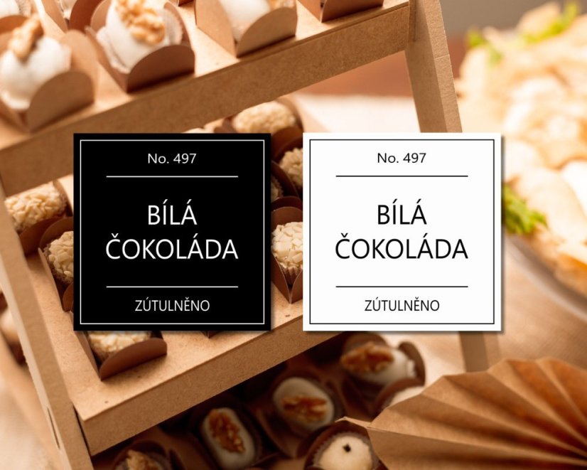 Bílá čokoláda - doprodej - Barva: Černá
