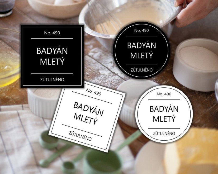 Badyán mletý - doprodej - Barva: Černá, Druh: Kulatá