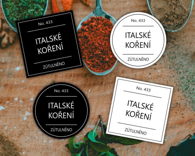 Italské koření - doprodej - Barva: Bílá, Druh: Hranatá