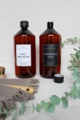 Hnědá láhev s pojistným uzávěrem - objem 1000 ml