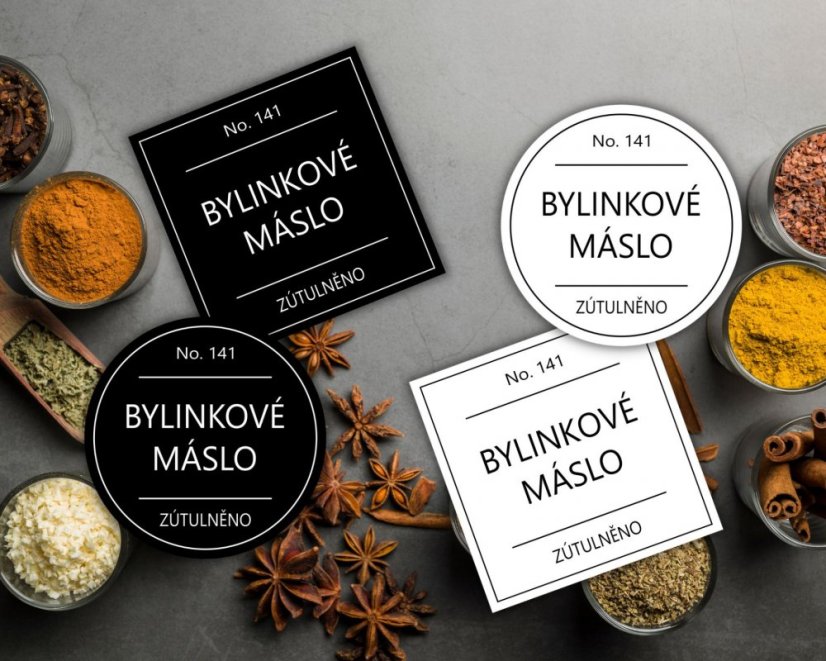 Bylinkové máslo - doprodej - Barva: Bílá, Druh: Kulatá Bylinkové máslo - doprodej - Barva: Bílá, Druh: Kulatá