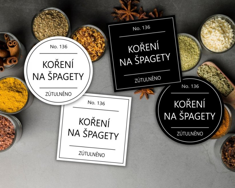 Koření na špagety - doprodej - Barva: Černá, Druh: Hranatá