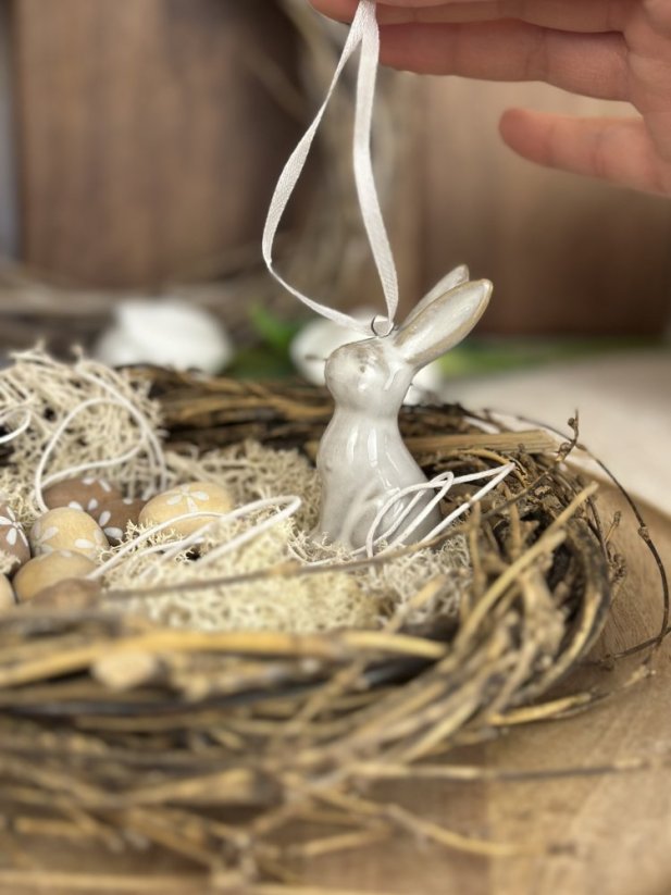 Porcelánový závěsný zajíc