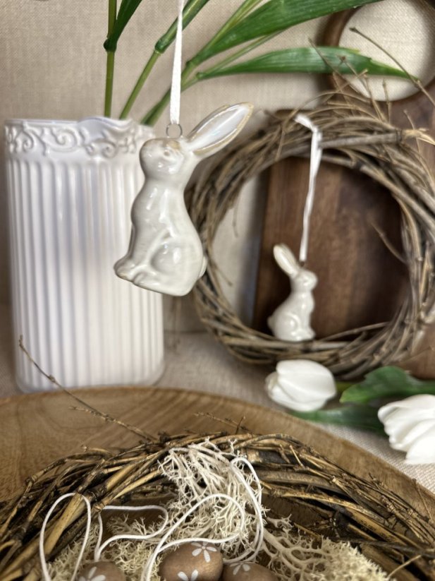 Porcelánový závěsný zajíc