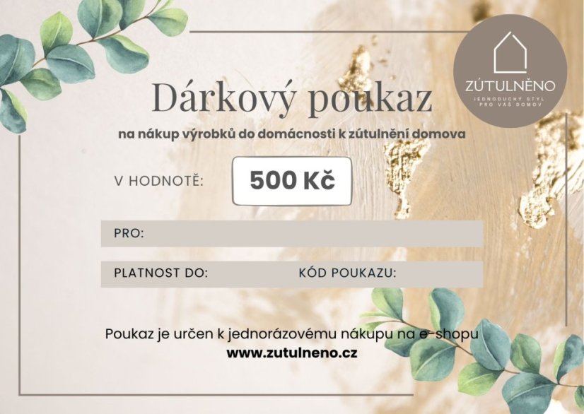 Dárkový poukaz v hodnotě 500 Kč