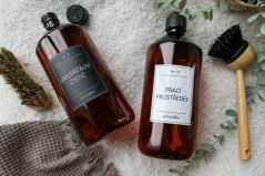 Hnědá láhev s pojistným uzávěrem - objem 1000 ml