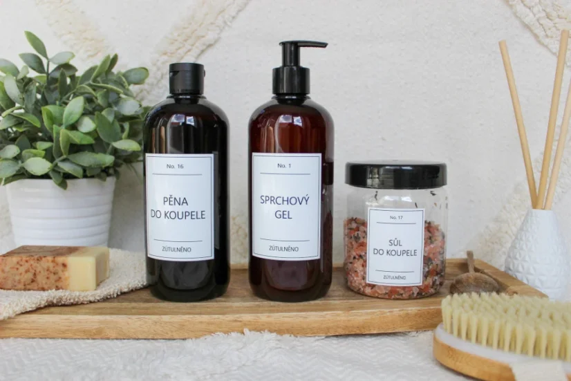 Hnědá lahvička s pumpičkou - objem 100/250/500 ml - Velikost: 500 ml