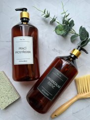 Hnědá láhev se zlatou pumpičkou - objem 1000 ml