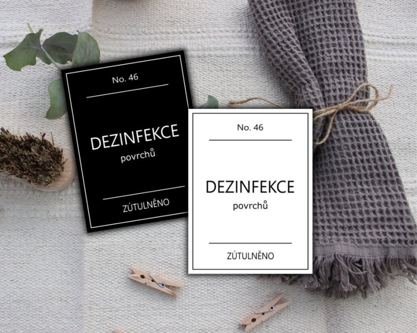 Dezinfekce - povrchů - Barva: Bílá, Velikost: 6 cm x 8 cm