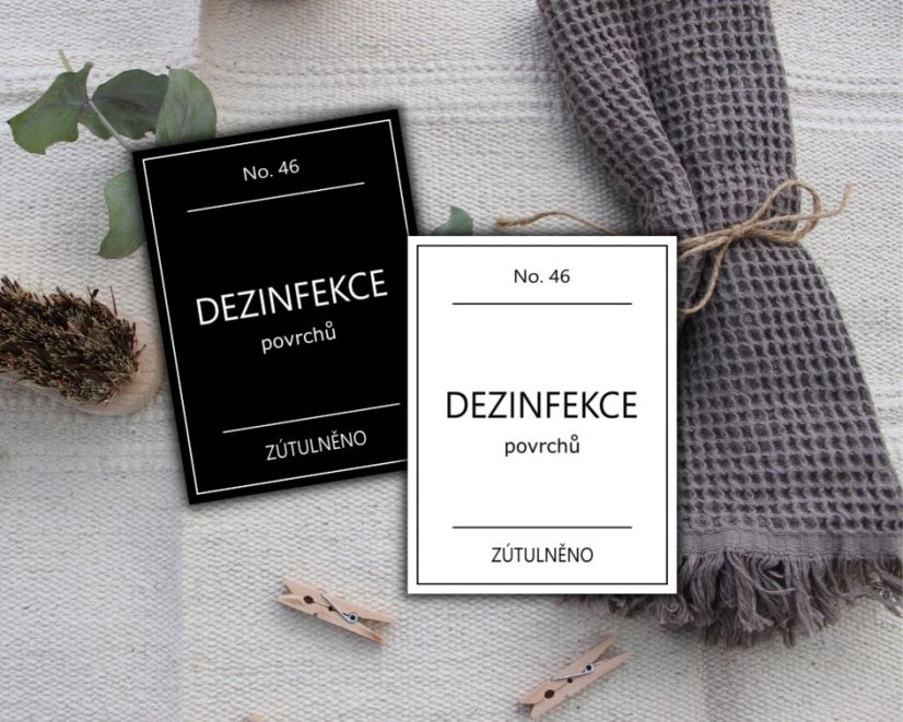 Dezinfekce - povrchů - Barva: Bílá, Velikost: 4,5 cm x 6 cm
